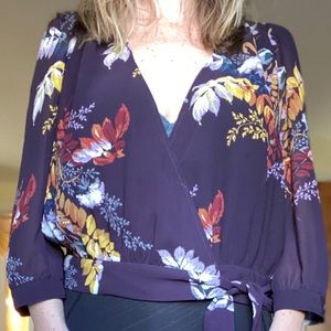 Made well wrap long sleeve blouse